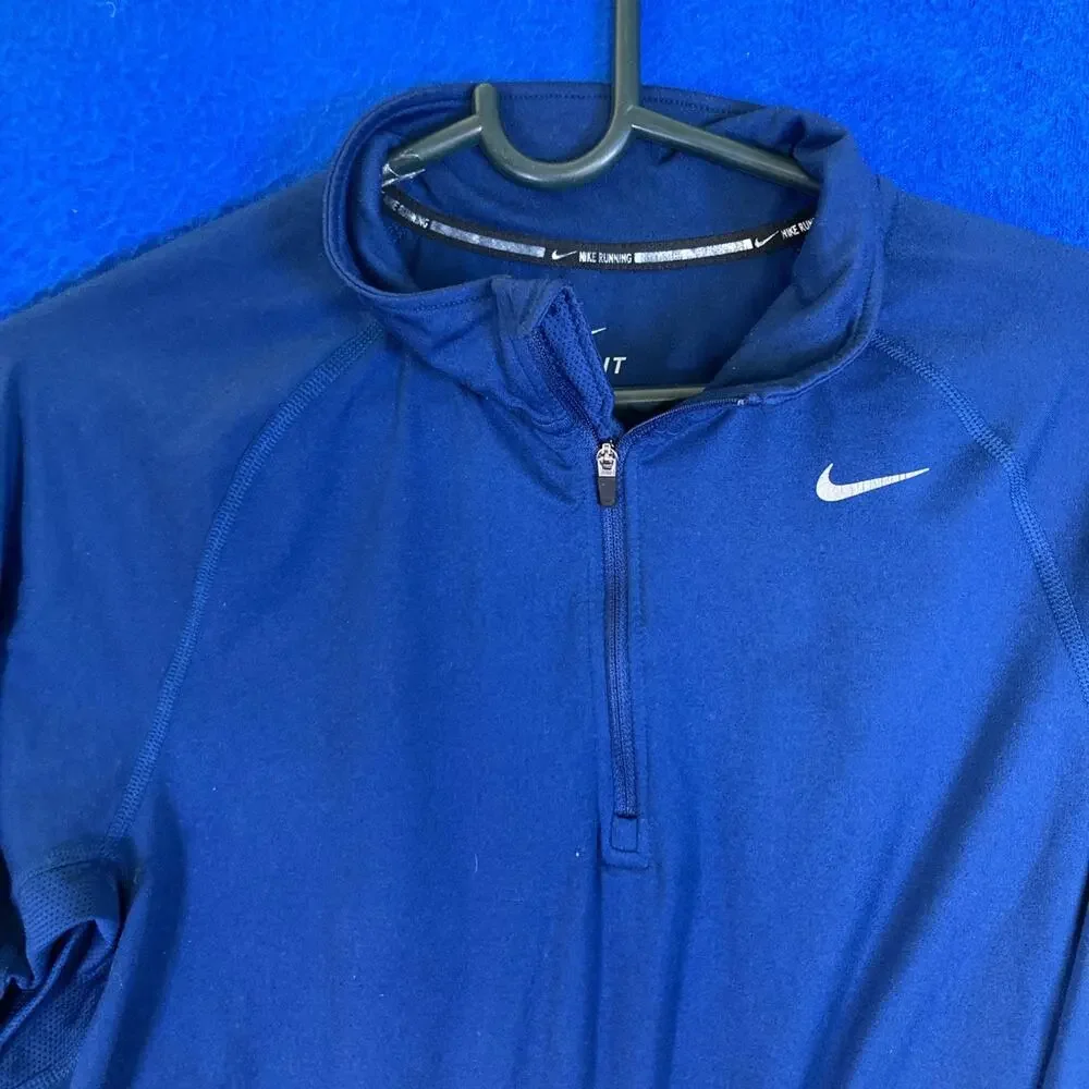 Nike Element Running 1/4 Zip Dri-Fit Pullover Long Sleeve Blue Mens Size Small
